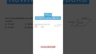 Pole równoległoboku Wzór na pole wykorzystany w zadaniu geometry dc matematyka fyp education [upl. by Adnarb]