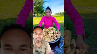 🙏Fresh ginger crispy with fish cook recipe shortvideo cooking food recipe viralvideo trending [upl. by Worrad]