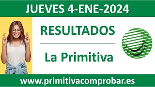 Resultado del sorteo La Primitiva del jueves 4 de enero de 2024 [upl. by Ybbor]