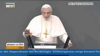 Rede von Papst Benedikt XVI im Deutschen Bundestag [upl. by Naul]