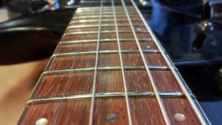 Levelling Crowning and Dressing the Frets of a Worn PRS Guitar Fretboard [upl. by Enirol368]