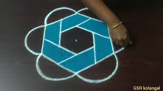 Simple padi kolam with 53 dots 🌺 margali rangoli 🌺 margazhi kolam designs [upl. by Abihsat]