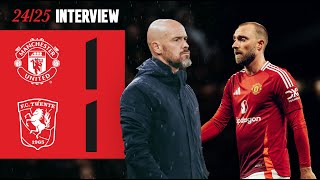 Ten Hag amp Eriksen React To Man Utd 11 FC Twente [upl. by Swanhilda]