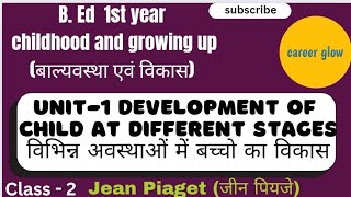 Childhood and growing up Unit 1 Topic  Jean Piaget  theory of cognitive development bed deled [upl. by Krishnah]