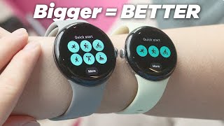 Pixel Watch 3 handson  Bigger Brighter Better 45mm vs 41 [upl. by Adnawat781]