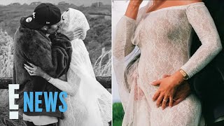 Hailey amp Justin Bieber RENEW THEIR VOWS in Epic Pregnancy Reveal  E News [upl. by Acirat]