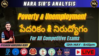 Poverty amp Unemployment  పేదరికం amp నిరుద్యోగం  for all competitive Exams education [upl. by Akimed]