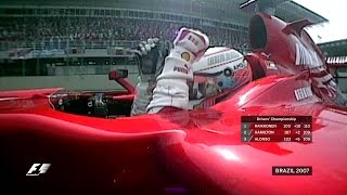 Raikkonen Wins ThreeWay Title Battle in Sao Paulo  2007 Brazilian Grand Prix [upl. by Ased639]