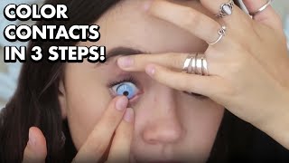 How to Put in Color Contacts Fast amp Easy  I Put in 7 Colors Fiona Frills [upl. by Fife270]