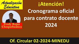 Cronograma contrato docente 2024 [upl. by Herm249]