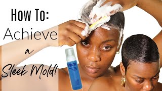 How I achieve a SLEEK MOLD The DOWN SIDE to Nairobi Foaming Lotion Short Hair Tutorial [upl. by Essy]