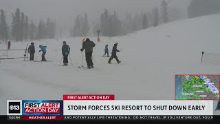 Storm forces Kirkwood ski resort to close early Thursday [upl. by Heriberto784]