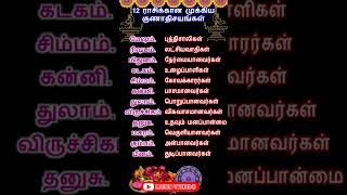 12 ராசிக்கான முக்கிய குணாதிசயங்கள் whatsappstatus astrology horoscope shorts [upl. by Grannias20]