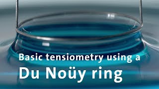 Basic tensiometry using a Du Noüy ring measure surface tension and interfacial tension [upl. by Alenoel]