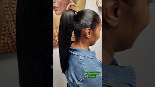 Sleek ponytail on natural hair [upl. by Kimberli]