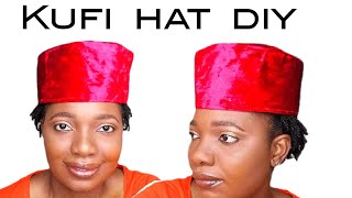 how to make a kufi hat easy and quick diy kufi hat for a beginner [upl. by Anihs]