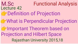 Projections in Hilbert space in Functional Analysis and its depend important Theorem [upl. by Drofnats]