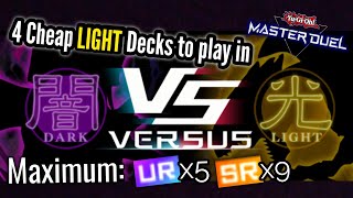 4 LIGHT BUDGETF2P Decks to consider for Dark versus Light Festival YuGiOh Master Duel 2023 [upl. by Linden163]