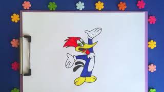 Ağaçkakan Woody Çizimi ve Boyama  Woody Woodpecker 🏠🌳 çizim drawing boyama coloring [upl. by Gustin298]