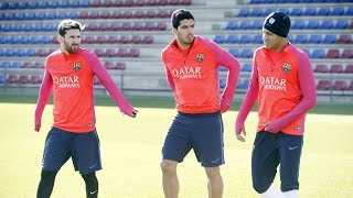 FC Barcelona training session FC Barcelona start training for El Clásico [upl. by Ewolram]