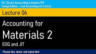 Cost Accounting and Control Lecture 06  Accounting for Materials 2 [upl. by Stempien252]