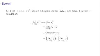Folgenkriterium Stetigkeit der Quadratfunktion beweisen [upl. by Peters118]