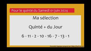 pronostic quinte du jour turfoo PRONOSTIC PMU QUINTÉ  DU JOUR SAMEDI 01 JUIN 2024 [upl. by Aioj]