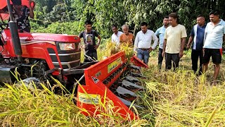 New reaper binder machine testing video  Harvester  Reaper binder testing video  New Reappear [upl. by Notsle]