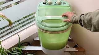 Washing cloth on our mini washing machine  cc subtitles [upl. by Asile]