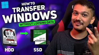 Transfer Windows From HDD to SSD Without Loosing Apps amp Data FREE [upl. by Pratte]