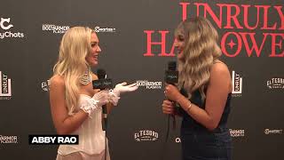 Abby Rao chats with Hollywire at the UNRLY Halloween Bash [upl. by Davidson]