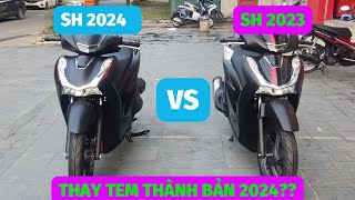 So sánh Sh 2024 vs Sh 2023 Honda sh 160 bản đặc biệt màu đen nhám 2024 sh mới thay mỗi tem [upl. by Olaf]