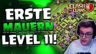 💪🏽MEINE ERSTEN MAUERN AUF LEVEL 11🤩  Clash of Clans Deutsch [upl. by Kaleb952]