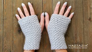 How to Crochet Easy Fingerless Gloves Mitts DIY Tutorial and Pattern for Easy and Quick Gifts [upl. by Oilime]