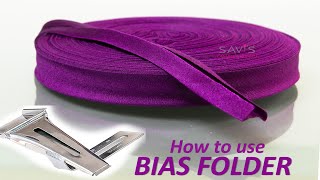 Class 48 How to use bias folder  bias tape maker  Single fold binding designing saree [upl. by Eugor]