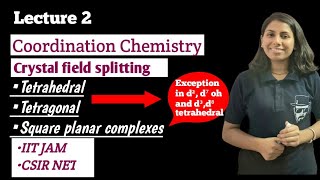 Lec2Crystal field splitting in tetrahedral square planer complexes iitjam csirnet jeeadvanced [upl. by Danais975]