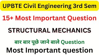 Structural MechanicsSOM  Most Important Question  Civil 3rd Semester Structural [upl. by Iralam]