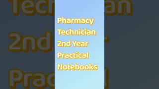 Buy Pharmacy Technician 2nd Year Practical Notebooks [upl. by Calderon]