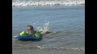 Five Year Old Boogie Boarding at Langosta Beach Costa Rica [upl. by Asil661]