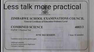 ZIMSEC EXAMINATION COMBINED SCIENCE PAPER 3 PRACTICAL TEST QUESTION 1 [upl. by Nwahsek]