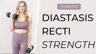 Diastasis Recti Strength Workout  full body with dumbbells  safe for diastasis recti Csection [upl. by Tristan703]