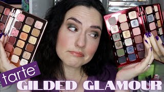 NEW Tarte Holiday 2022 Palettes  Gilded Glamour Palettes Swatches Tutorial  Review [upl. by Aveline]