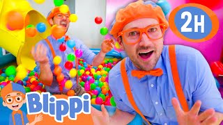 Blippi’s Plays at BallNBounce  BEST OF BLIPPI TOYS  Educational Videos for Kids [upl. by Fuller]