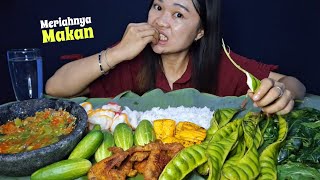 MUKBANG LALAPAN PETAI MENTAH  ASMR MUKBANG PECEL AYAM PEDAS [upl. by Lahsiv]