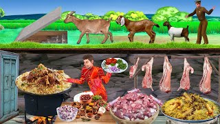 Underground Mutton Biryani Cooking Street Food Hindi Kahaniya Moral Stories Funny Hindi Comedy Video [upl. by Bashee]