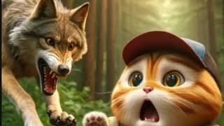 Jackal Atack on cute angry kitten 😿 jack forester jackals catvideos [upl. by Sadowski699]