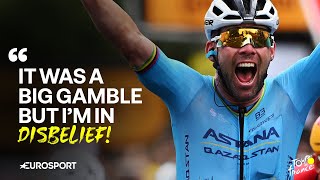 EMOTIONAL Mark Cavendish REACTS after BREAKING Tour de France record for stage wins ❤️ [upl. by Tessie]