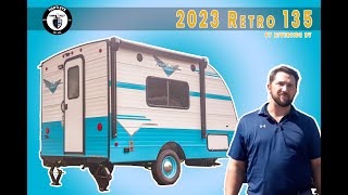 2023 Retro 135 Aqua Travel Trailer Walkthrough Tour [upl. by Nnawaj]