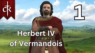 Herbert IV of Vermandois  Crusader Kings 3  Part 1 [upl. by Ardnauqal802]