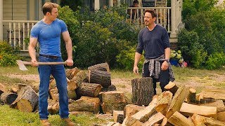 Tony Stark amp Steve Rogers Chopping Wood Scene  Avengers Age of Ultron 2015 Movie CLIP HD [upl. by Neerahs336]